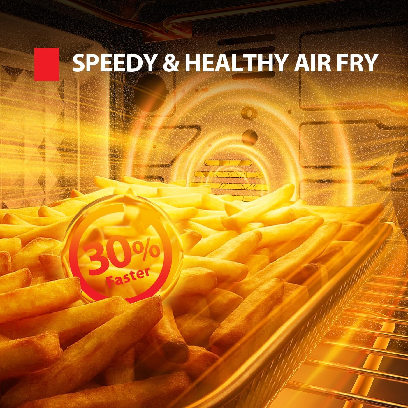 TOSHIBA ChefFry Air Fryer Toaster Oven Combo, 12-in-1 Convection Countertop Oven, 34QT / 32L Large Capacity, 1750W, Master Pizza Modes Design with Exclusive Dual-Temp Tech - Image 3