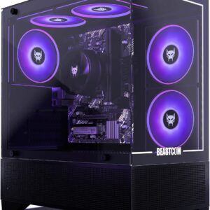 BEASTCOM® Q3 Essential Gaming, 8 Threads Gaming PC, AMD Ryzen 5 4X 3.90GHz, 4K Vega 11 Core Graphics, 16GB RAM, 512GB SSD, HDMI, WiFi, Win 11 Pro