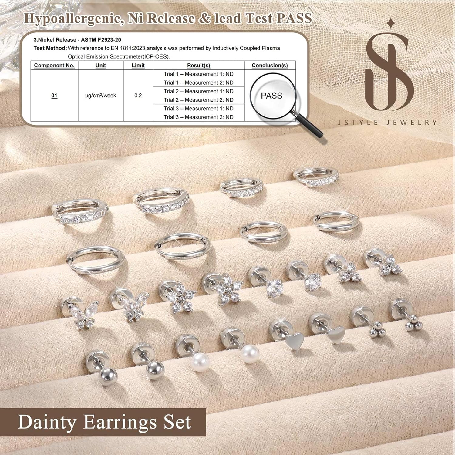 Jstyle Hypoallergenic 14K Gold Plated Stud Hoop Earrings for Women Men Surgical Stainless Steel Flat Back Earrings Small Huggie Hoops Cartilage Earring Set for Multiple Piercing Jewelry Gift for Women - Image 3