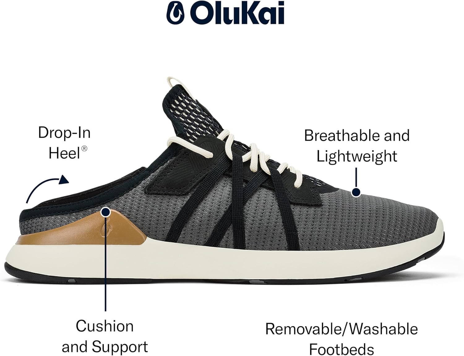 OLUKAI Mio Li Men's Everyday Athletic Shoes, Versatile & Casual Sneaker, Breathable & Comfortable Mesh, Cushioned Arch Support & Secure Fit - Image 2