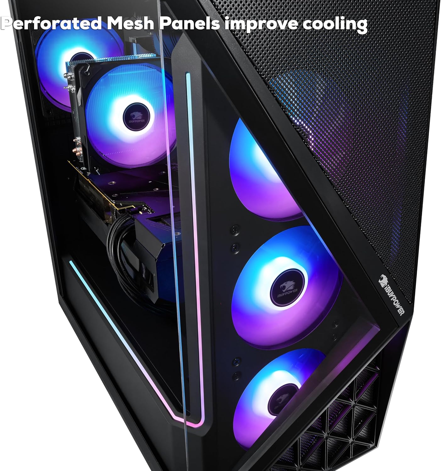 iBUYPOWER Slate Black Gaming PC Desktop Computer AMD Ryzen 7 7700 CPU, NVIDIA GeForce RTX 5060 8GB GPU, 32GB DDR5 RGB 5200MHz RAM, 1TB NVMe SSD, Windows 11 Home, Gamer Keyboard, Mouse - SBA7N5602 - Image 6