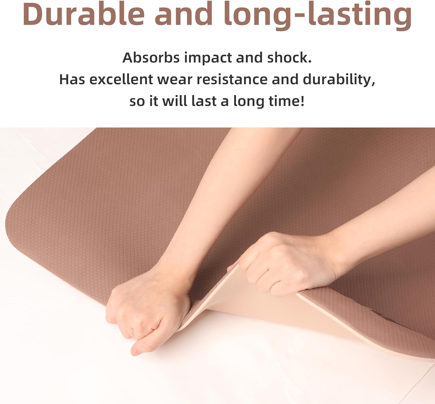 Yoga Mat Non Slip Anti-tear,extra thick-2/5 inch(10MM)High Resiliency Professional POE Yoga Mats for Women Men Kids,72"x24"inch,Workout, Yoga, Pilates and Floor Exercise, with Carrier Strap - Image 7