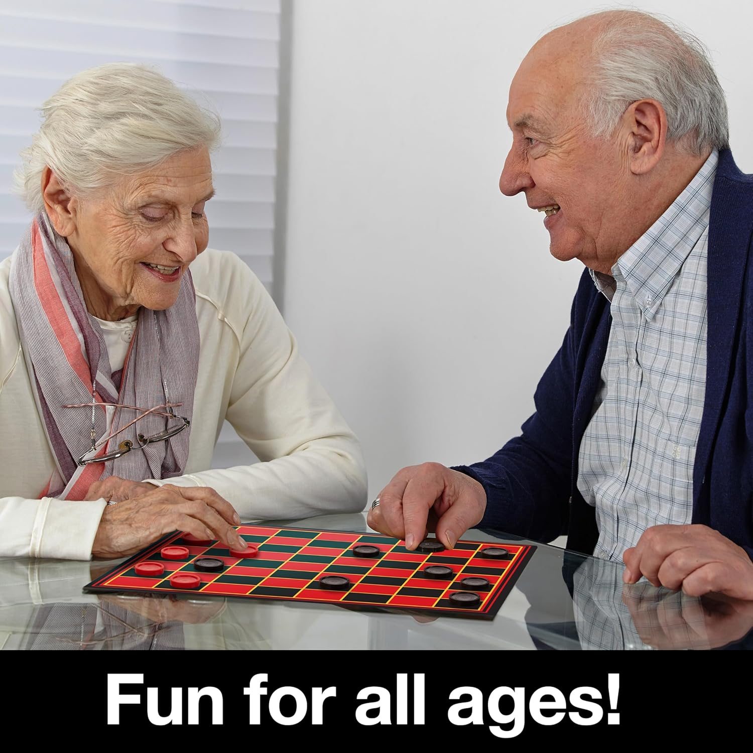 Kangaroo - Multiplayers Strategy Checker Board Game for Kids & Adults - Portable Educational Travel Cardboard Checkers - Includes Large Board w/ 24 Checkers (12 Red and 12- Black) 15x15 Inches - Image 7