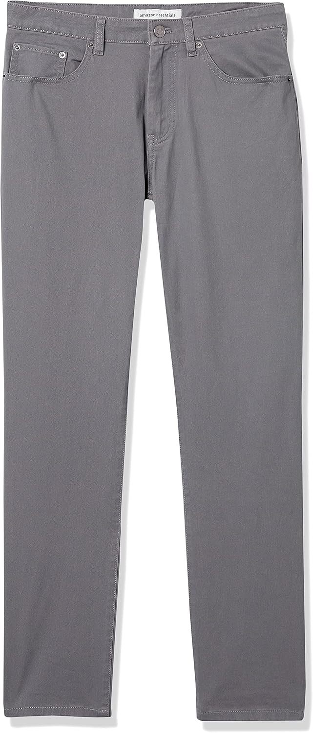 Amazon Essentials Men's Standard Slim-Fit 5-Pocket Stretch Twill Pant, Dark Grey 32W x 30L - Image 9