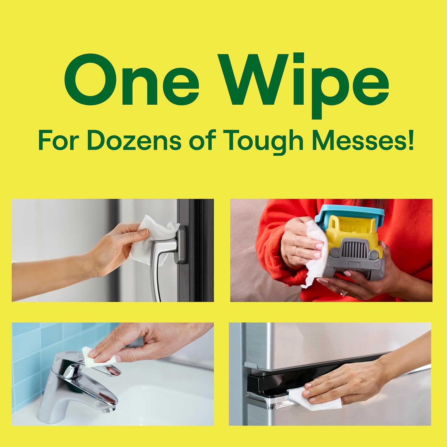 Seventh Generation Multi Surface Wipes All Purpose Cleaning Lemon Zest scent with 100% Essential Oils and Botanical Ingredients 70 count, Pack of 6 - Image 4