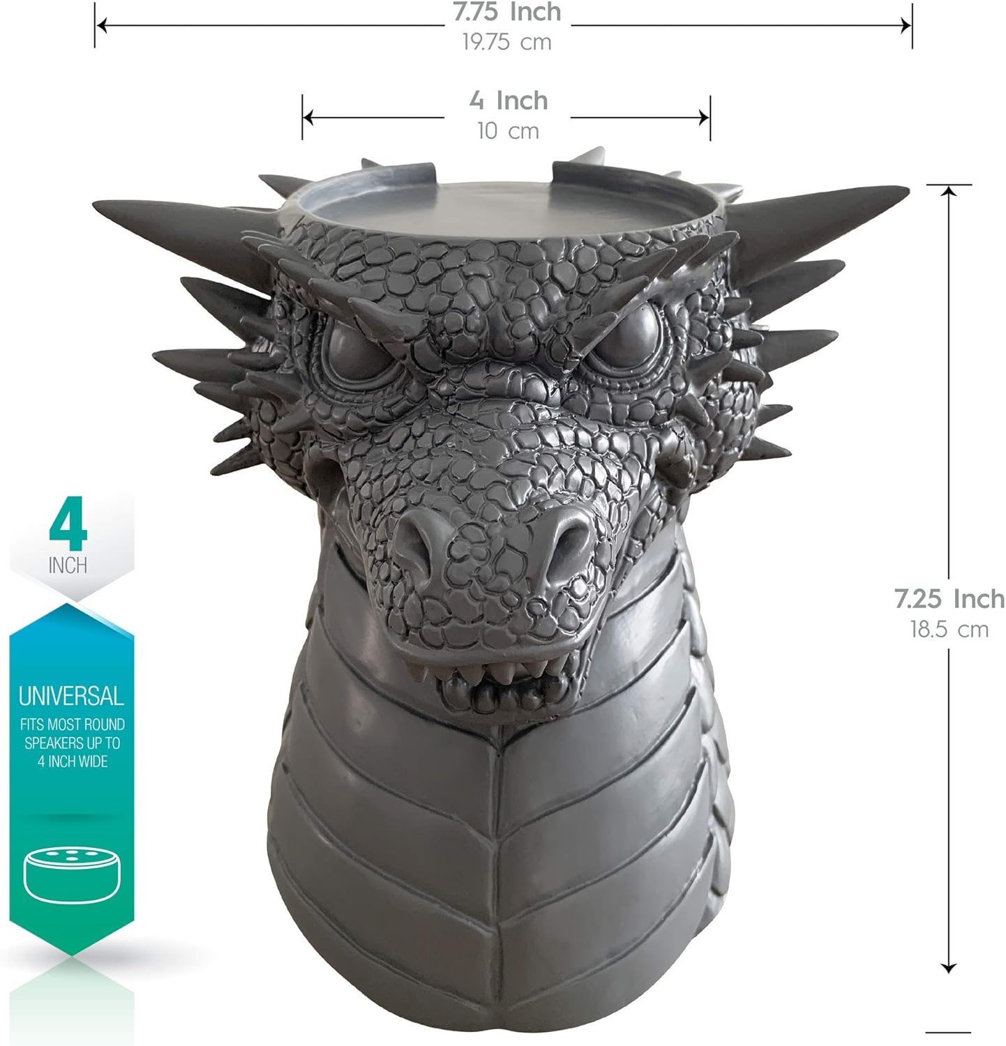 Dekodots Smart Speaker Table Stand (Dragon) - Decorative Holder for Amazon Echo Dot or Google Home Mini - Portable Design, No Sound or Microphone Interference - Durable Poly-Resin - Image 3
