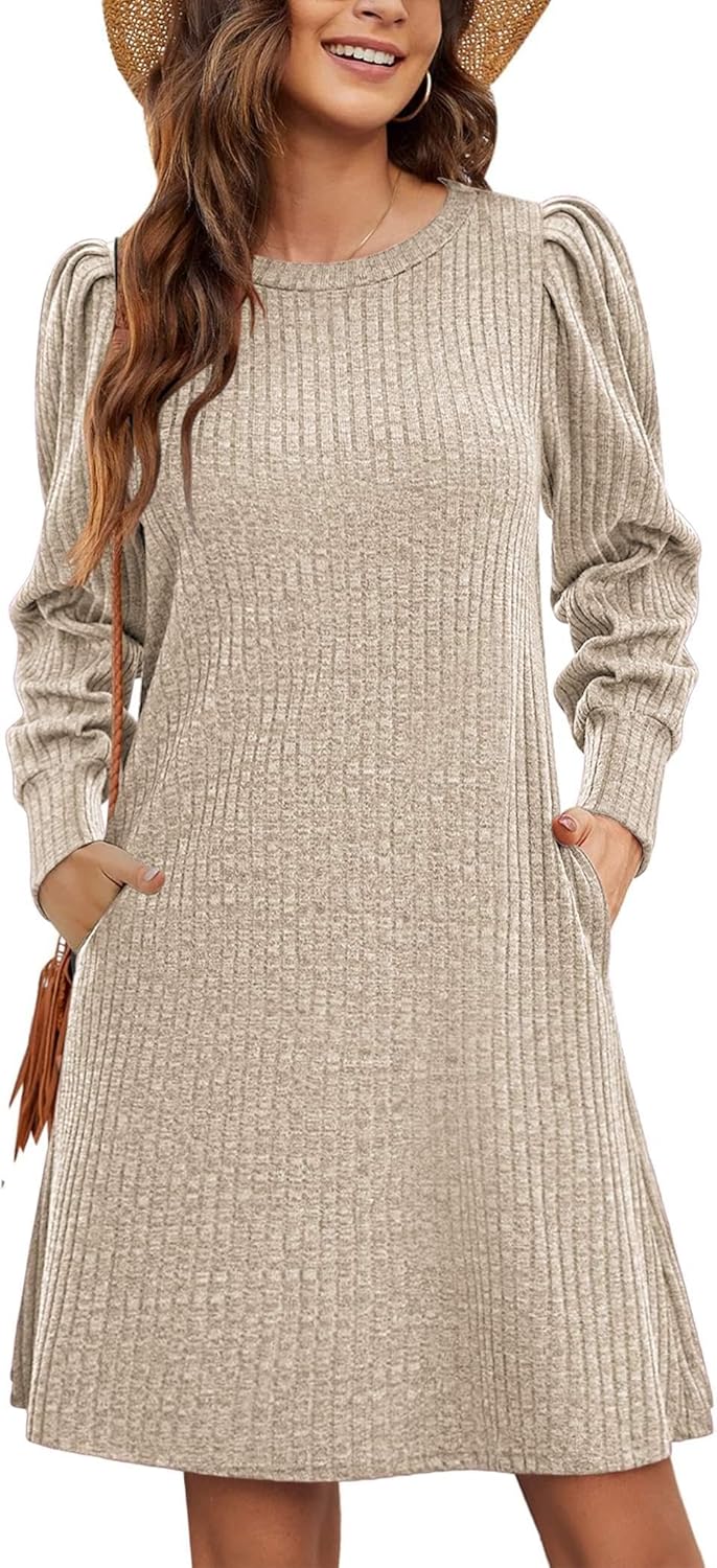 Zeagoo Women Fall Winter Dress Knitted Pullover Dresses - Image 2