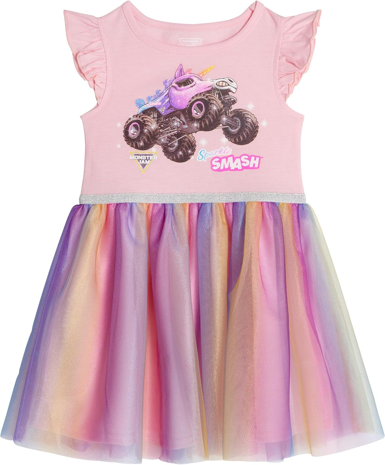 Monster Jam Girls Tulle Tutu Dress Toddler to Big Kid Sparkle Smash