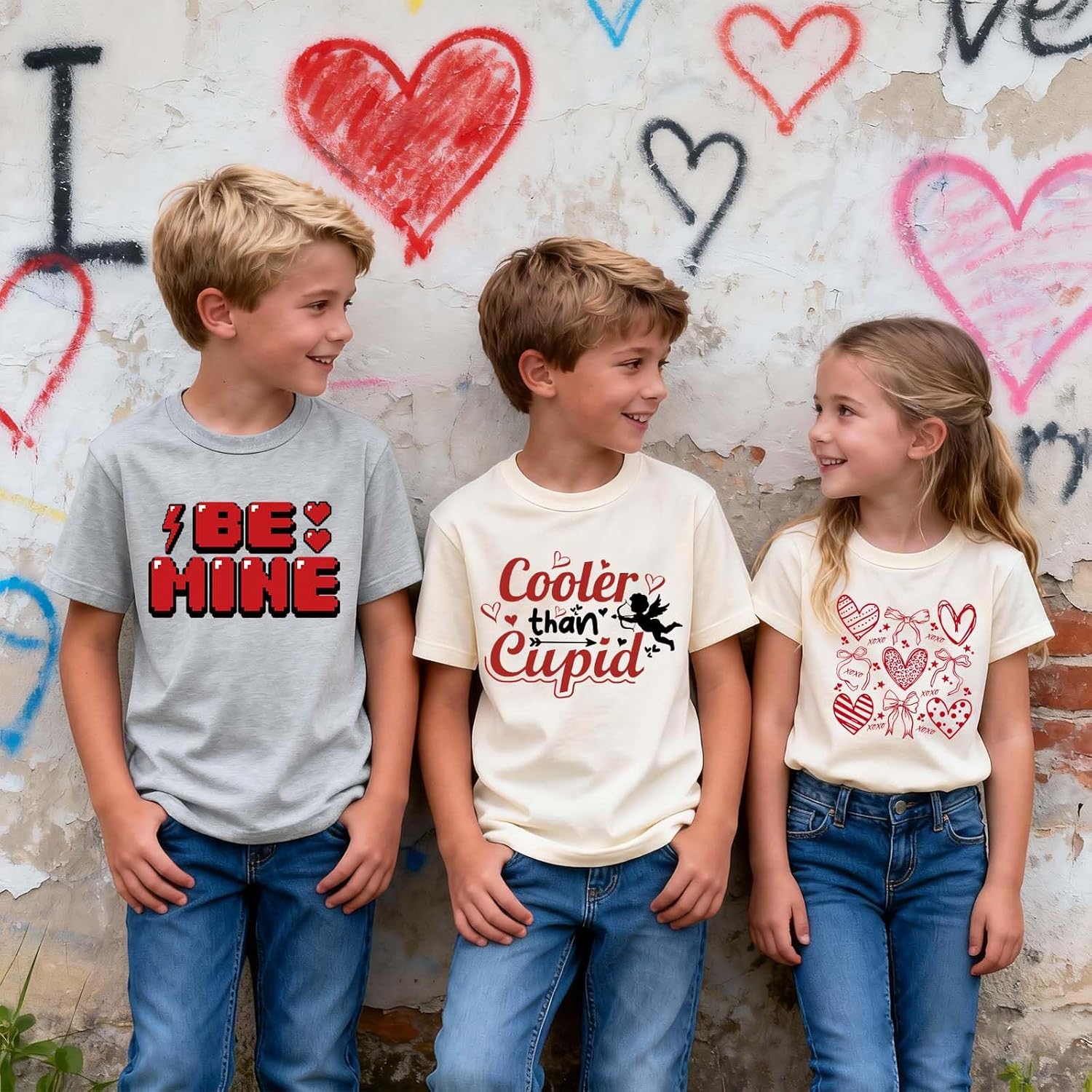 Toddler Boys Valentine's Day Shirt Retro Love Heart T-Shirt Kids Valentines Tees 2-10 Years - Image 4