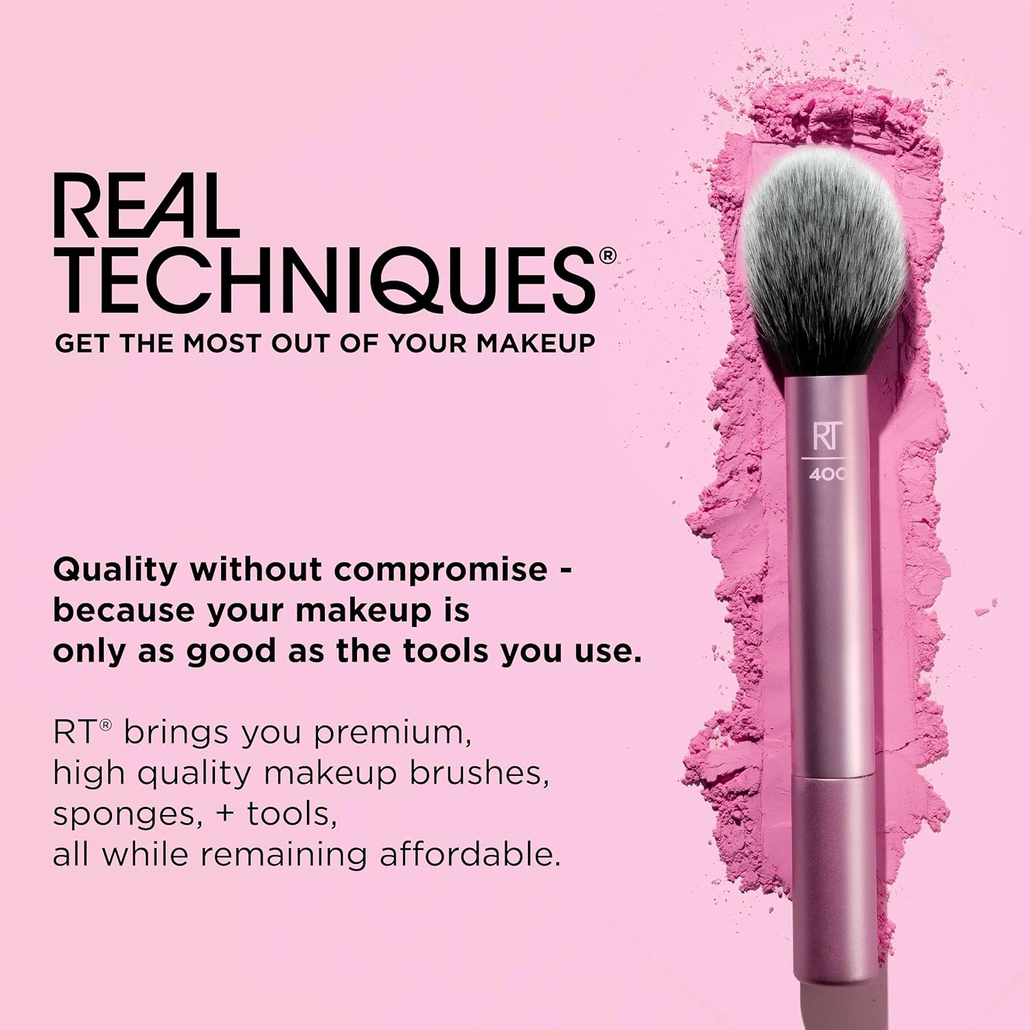 Real Techniques 6 Piece Everyday Essentials Makeup Brush Set, Includes 4 Brushes & 2 Makeup Sponges, For Foundation, Blush, Bronzer, Contour, Eyeshadow, & Powder, Travel Gift Set, Cruelty-Free & Vegan - Image 14