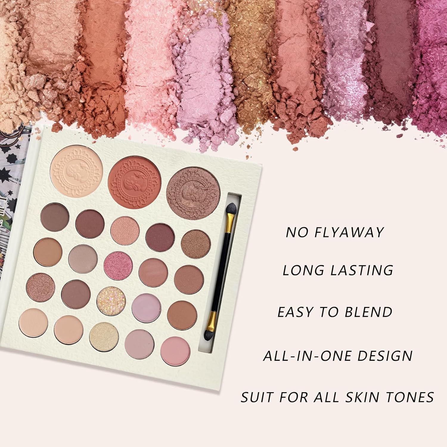 K'APEINE Brown Eyeshadow Palette, 23Colors Matte Shimmer Eyeshadow Nude Neutral Makeup Palette Smoky Eye Shadow Pallet with 1 Brush Highly Pigmented Waterproof Makeup Kit for Women Daily, Party - Image 2