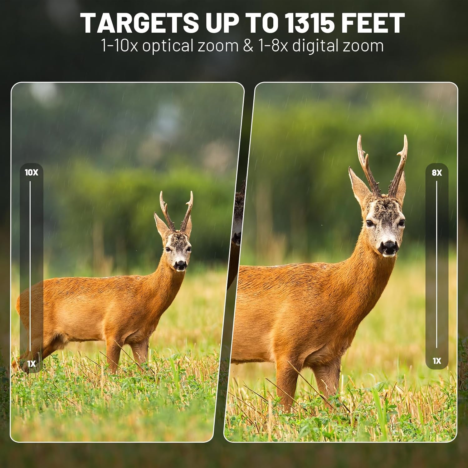 WOSPORTS 4K Night Vision Goggles – up to 80X Total Magnification, 10X Optical + 8X Digital Zoom, 1315FT Vision Range, 5000mAh Rechargeable Battery, IPX Waterproof NVG, Gifts for Men - Image 5