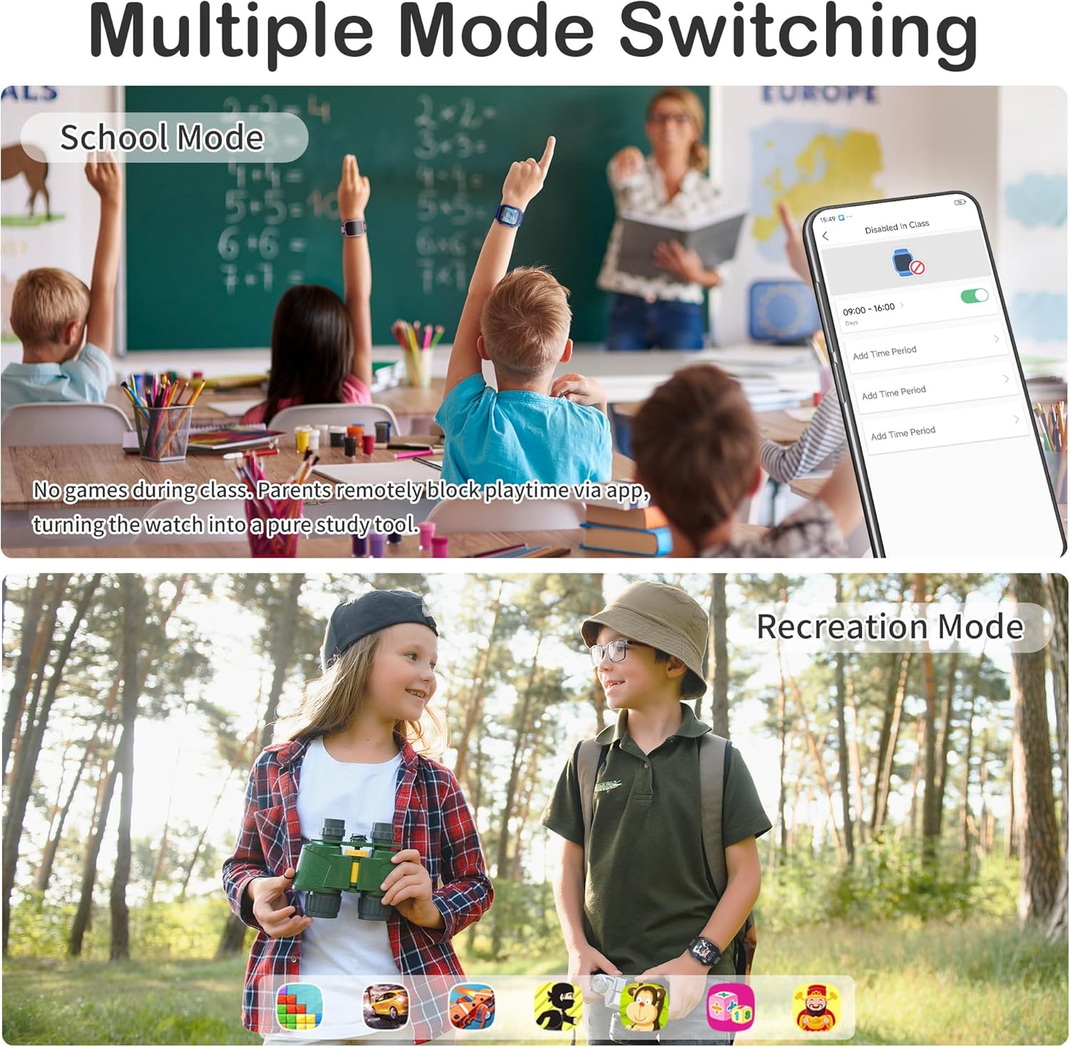 4G Kids Smart Watch with GPS Tracker Video Voice Calling Text Chat SOS Call, Waterproof Smartwatch Age 5-12, Wallpaper Store School Model Camera Pedometer Game Alarm Clock Stopwatch for Kid(Pink) - Image 6