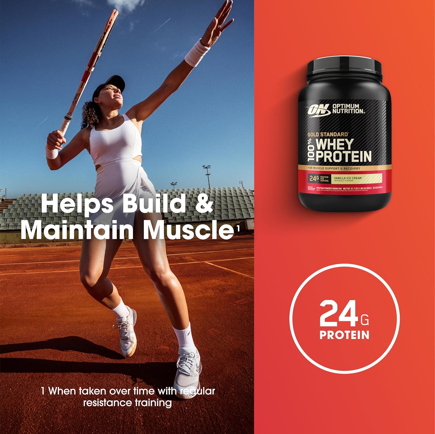 Optimum Nutrition Gold Standard 100% Whey Protein Powder, Vanilla Ice Cream, 2 Pound (Packaging May Vary) - Image 5