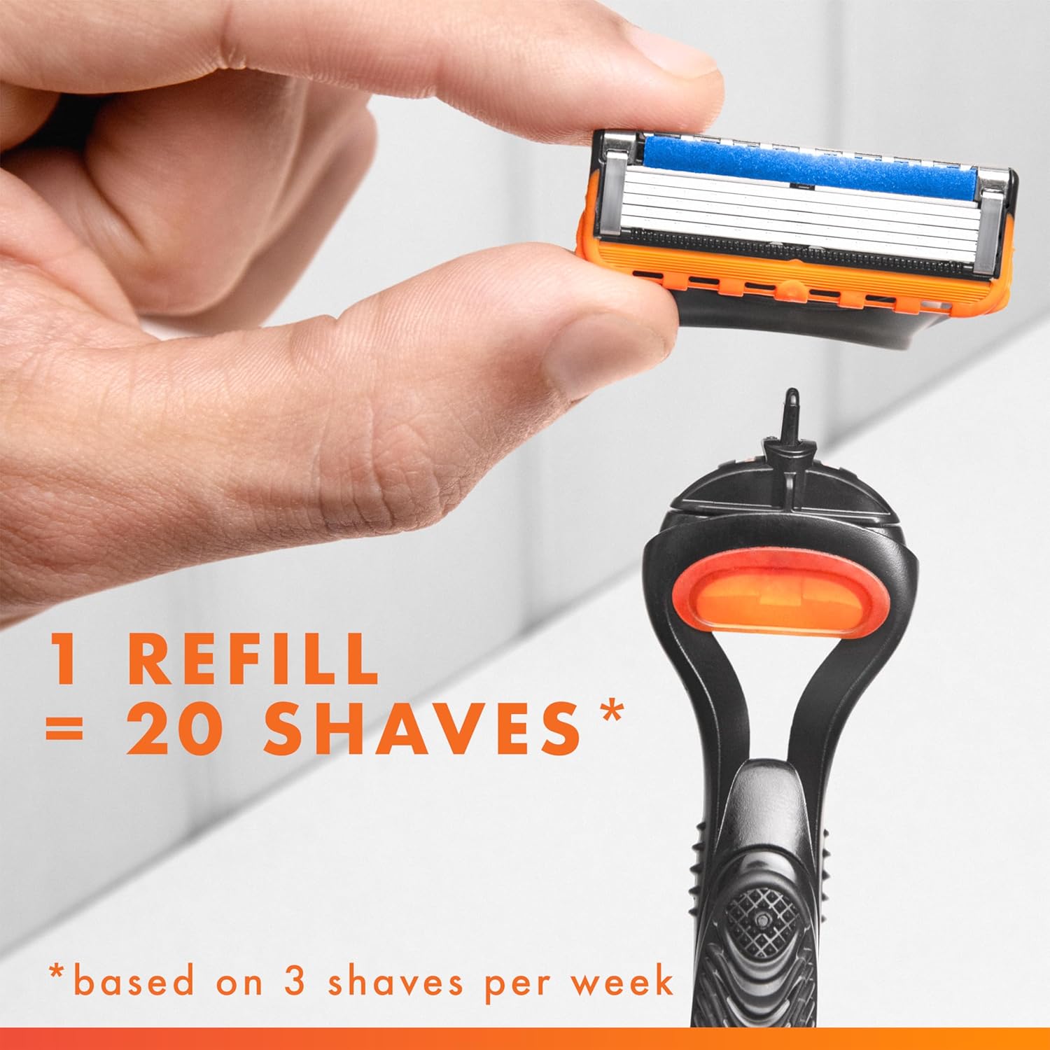 Gillette Fusion5 Razors for Men, 1 Razor, 4 Blade Refills, Lubrastrip for a More Comfortable Shave - Image 6