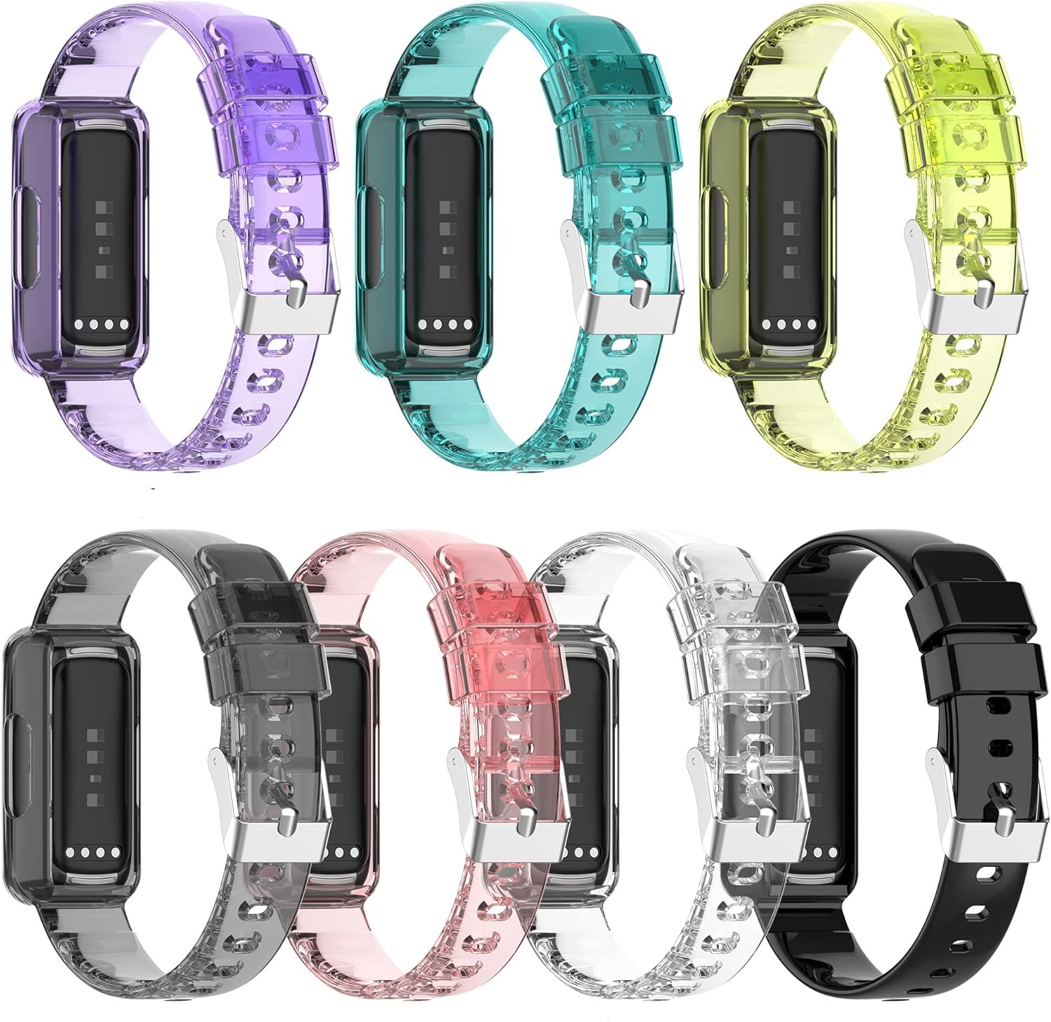 FitTurn Compatible with Fitbit Inspire 3,Ace 3 Bands Replacement Silicone Transparent Colorful Rubber Adjustable Sport Bands Accessories for Ace 3 Activity Tracker - Image 2