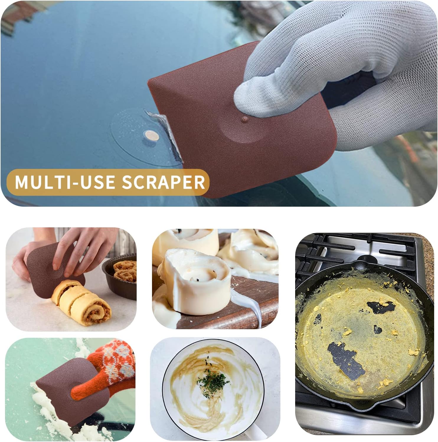 Cast Iron Cleaner Scrubber with Pan Scraper, Upgraded Chain Mail Scrubber Cast Iron Cleaning Kit, Metal Chainmail Scrubbing Sponge Scrub Brush to Clean Pan, Skillet, Grill, Dutch Oven, Wok - Image 4