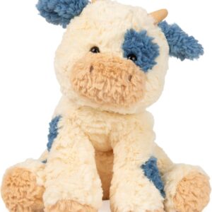 GUND Cozys Collection Cow, Stuffed Animal for Ages 1 and Up, Spring Decor Plush Toy, Cream/Blue, 10”