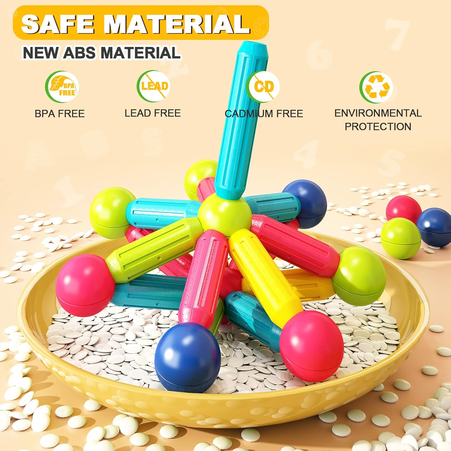 Magnet Toys for 3 Year Old Boys & Girls, Montessori Toys for Toddlers Kids, Magnetic Blocks Building DIY Learning Educational Toys Gift- Starter Set - Image 9