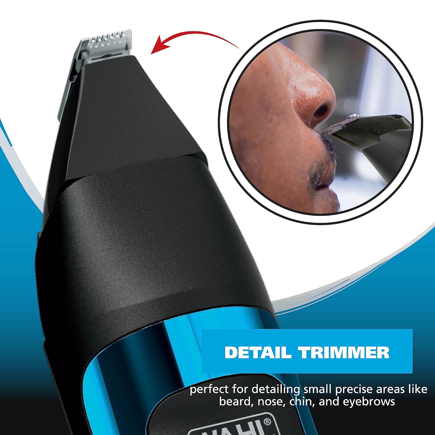 Wahl Manscaper® Total Body Grooming and Your Hair Down There Rechargeable Deluxe Hair Trimmer and Shaver with Safe-Touch Detachable Stainless Steel Precision Blades - Model 5708 - Image 6