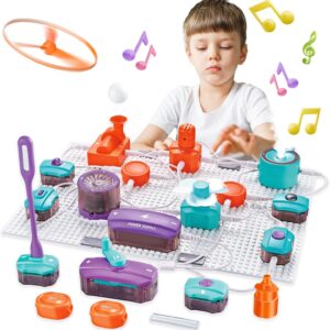 SMILESSKIDDO Circuit Board for Kids, 45 PCS DIY Electronics Exploration Kit with 100+ Projects, Physics Science Experiments, School Family STEM Educational Toy Gift for Kids 6+