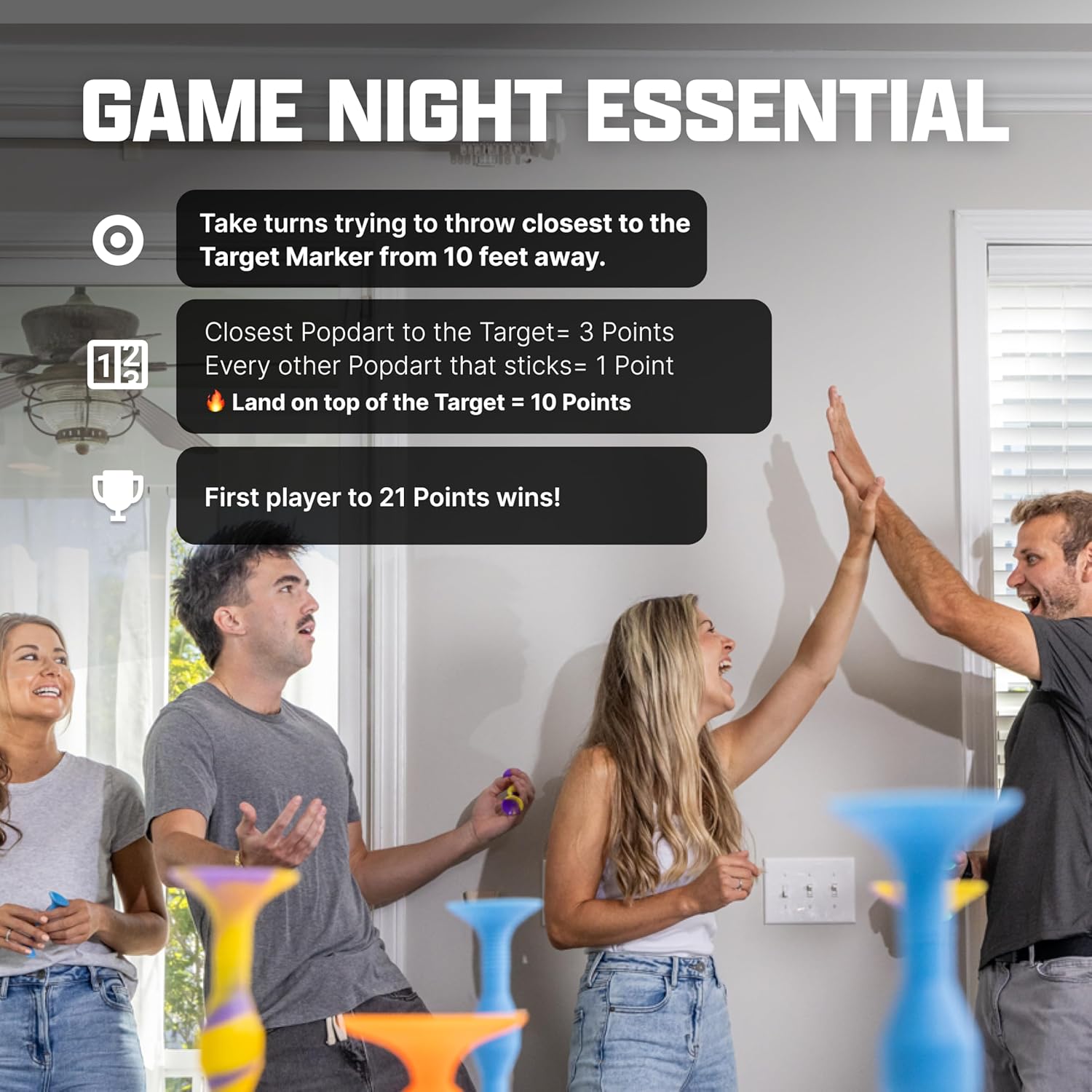 Popdarts PRO Pack Game Set (Wigglenobber Target Marker) - Indoor, Outdoor Suction Cup Throwing Game - Competition with a POP - Image 4