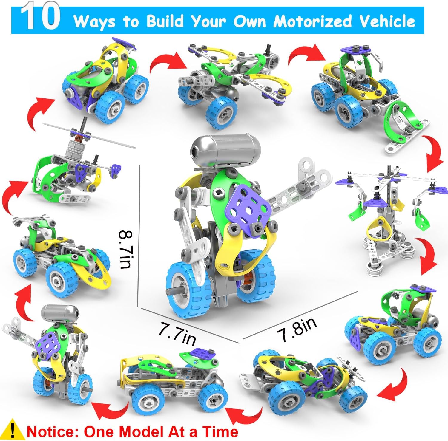 10 in 1 Electric STEM Toys for 5 6 7 8 9+ Year Old Boy Girl Birthday Gifts Educational Building Toys for Kids Ages 4-8 5-7 8-12 Stem Activities Construction Toy for Boys 6-8 8-10 Valentine Idea Gift - Image 7