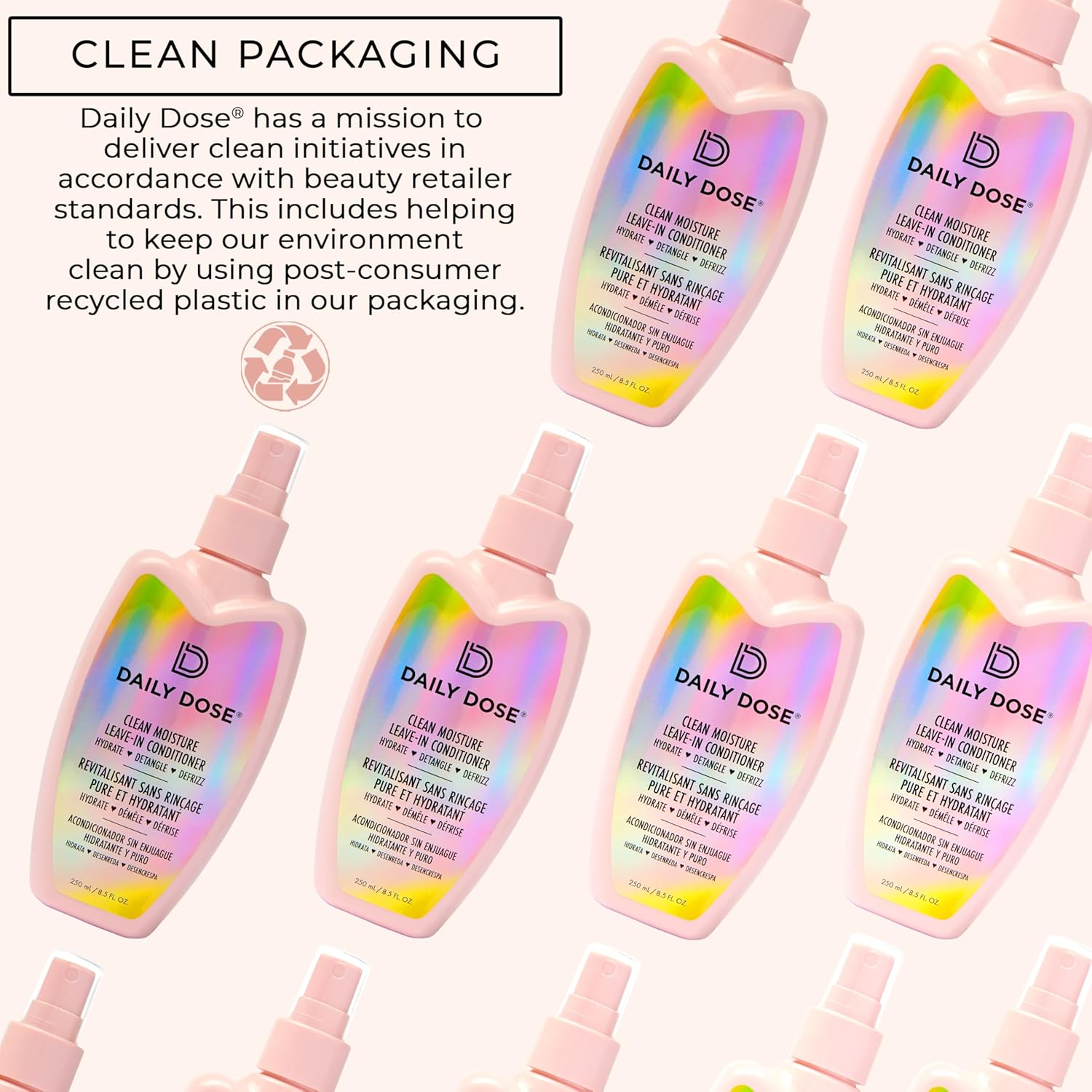 DAILY DOSE Award-Winning Clean Moisture Leave In Conditioner Spray Detangler for Dry, Damaged & Frizzy Hair. Instantly Softens, Smooths & Adds Shine for Kids & Adults. Vegan, Sulfate-Free, Color Safe - Image 9