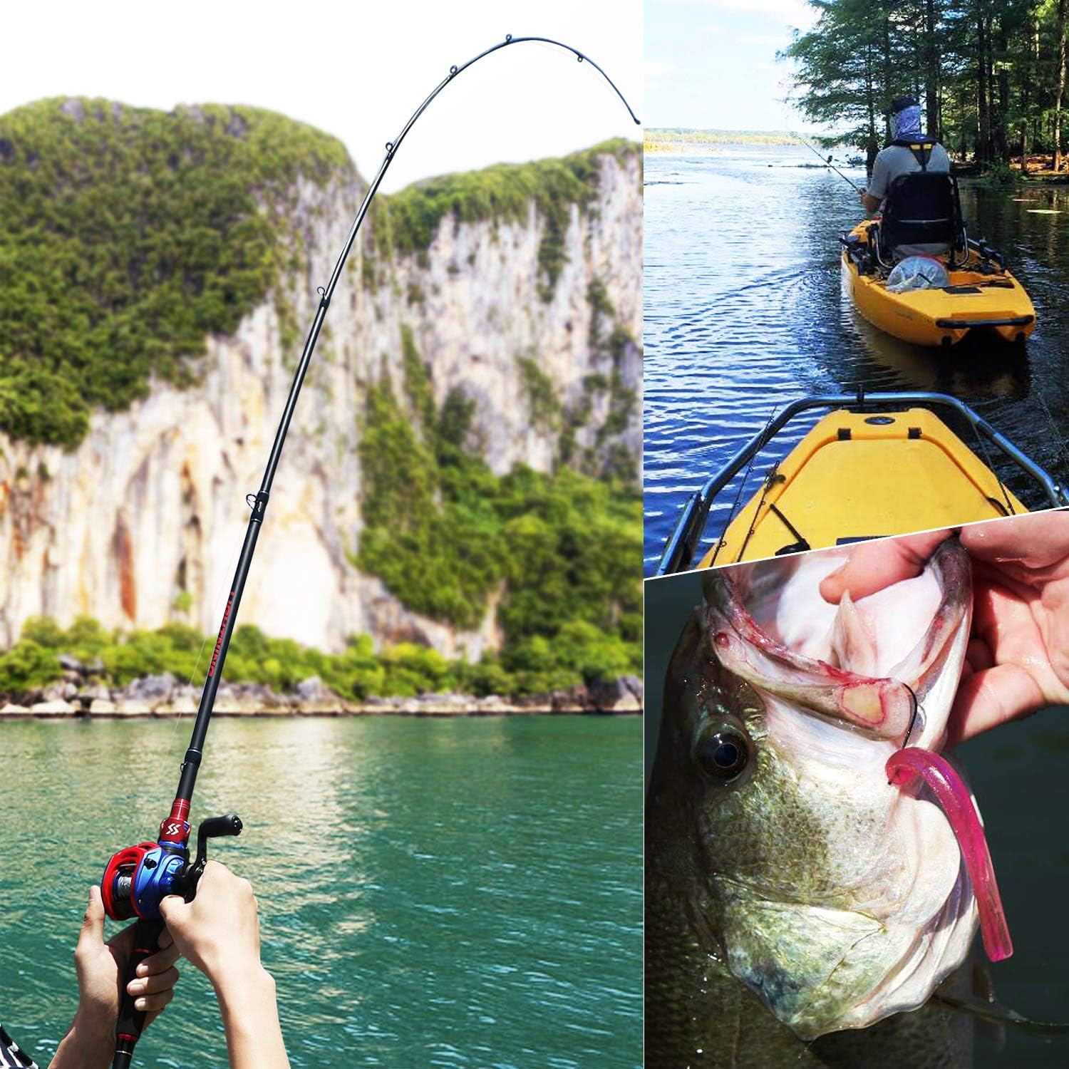 Sougayilang Fishing Rod and Reel Combo, Telescopic Fishing Pole with Baitcasting Reel Combo, 2-Piece Baitcaster Fishing Combo - Image 8