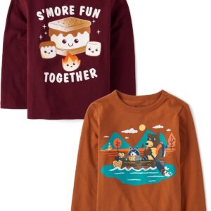 The Children’s Place Unisex-Baby and Toddler All Holidays,Birthdays Long Sleeve Graphic T-Shirts,2 Pack