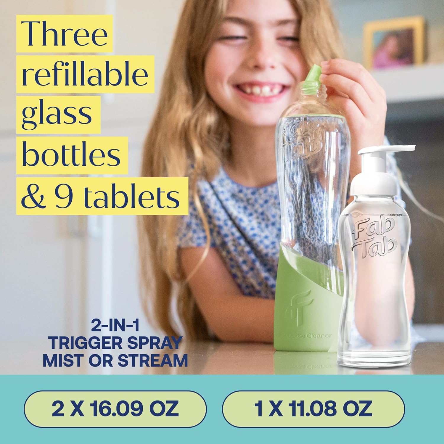 Fab Tab Home Starter Kit - Natural Cleaning Products - Household Cleaners - All-Purpose Cleaner Tablets - Plant-Based, Plastic-Fee - No Harsh Chemicals | Cleaning Kit - Image 5