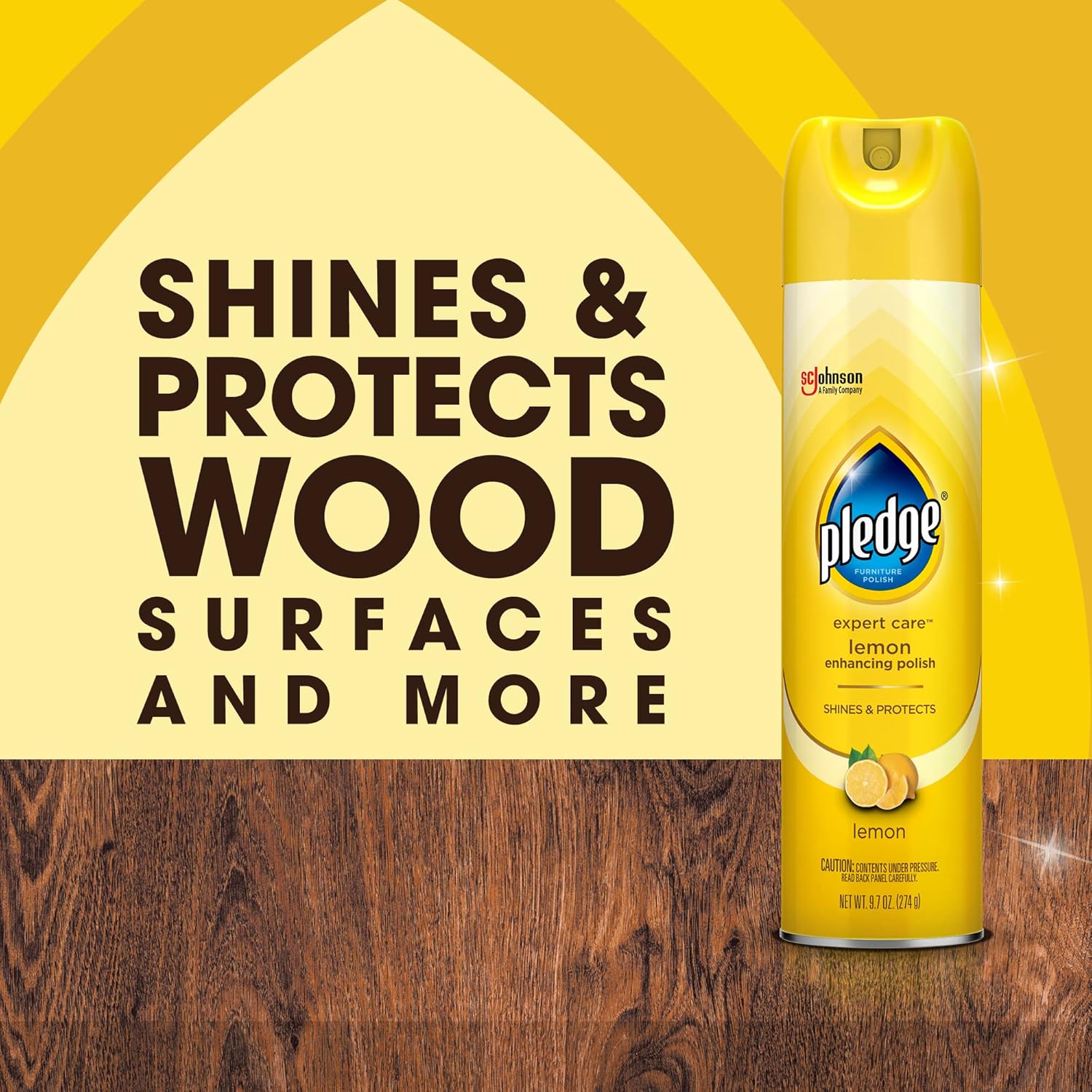 Pledge Enhancing Polish, Furniture & Wood Spray, Lemon Scent, 9.7oz - Image 3
