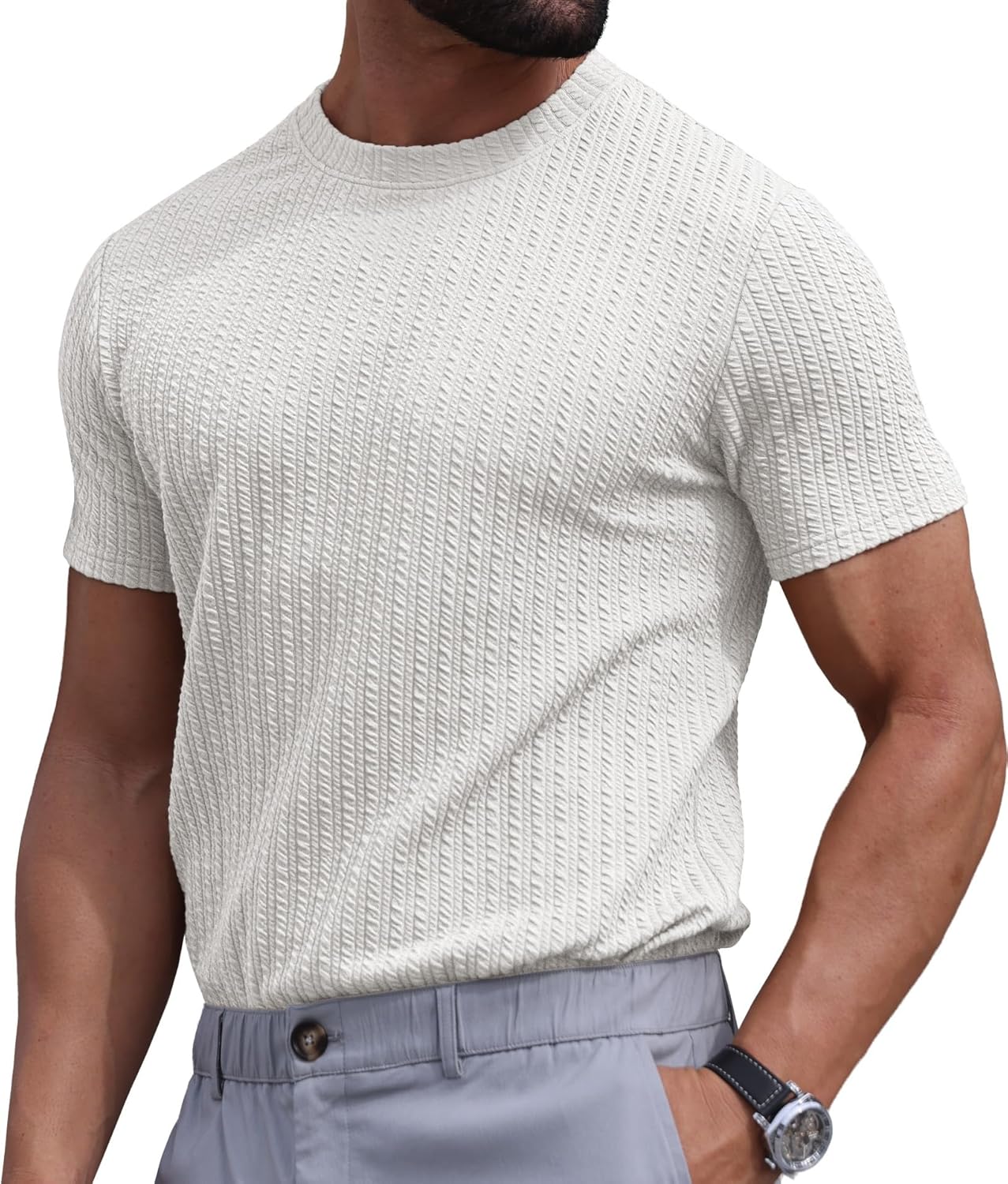 Sailwind Men’s Knit T Shirt Short Sleeve Crewneck Textured Casual Summer Knitted Pullover Tee - Image 6