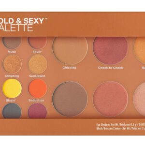 Black Radiance Bold & Sexy Palette, 18 Shades for Eyes & Face, Matte, Glitter & Pearl Finishes, Includes Contour, Blush & Illuminators – Melanin Collection