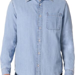 Amazon Essentials Men’s Regular-Fit Long-Sleeve Button-Down Denim Shirt