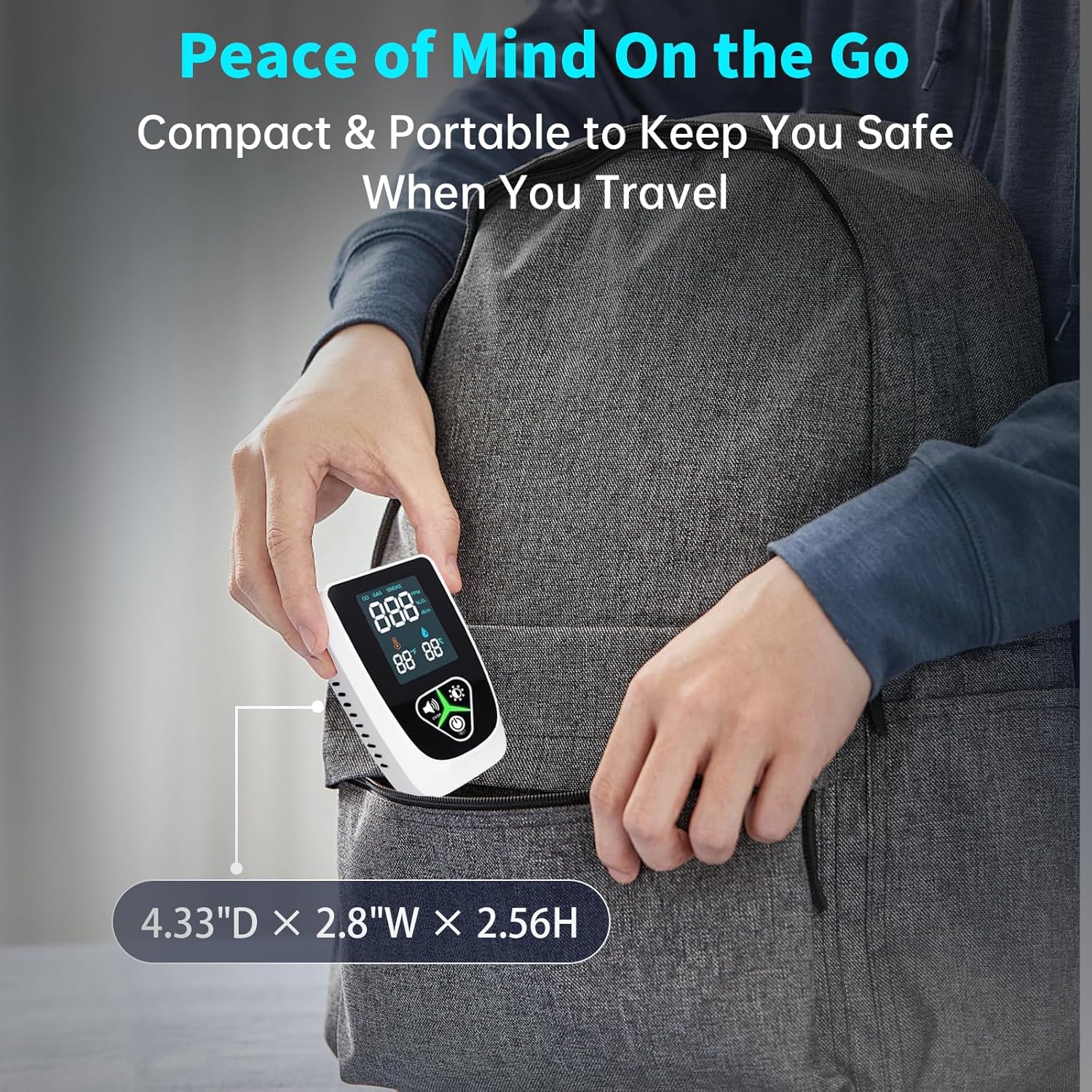 5-in-1 Plug in Gas & Smoke & Carbon Monoxide Detector, Combination CO Alarm with Temperature(°F) & Humidity HD Screen Supports English/Spanish Ideal for Home, RVs, Apartment (1 Pack) - Image 6