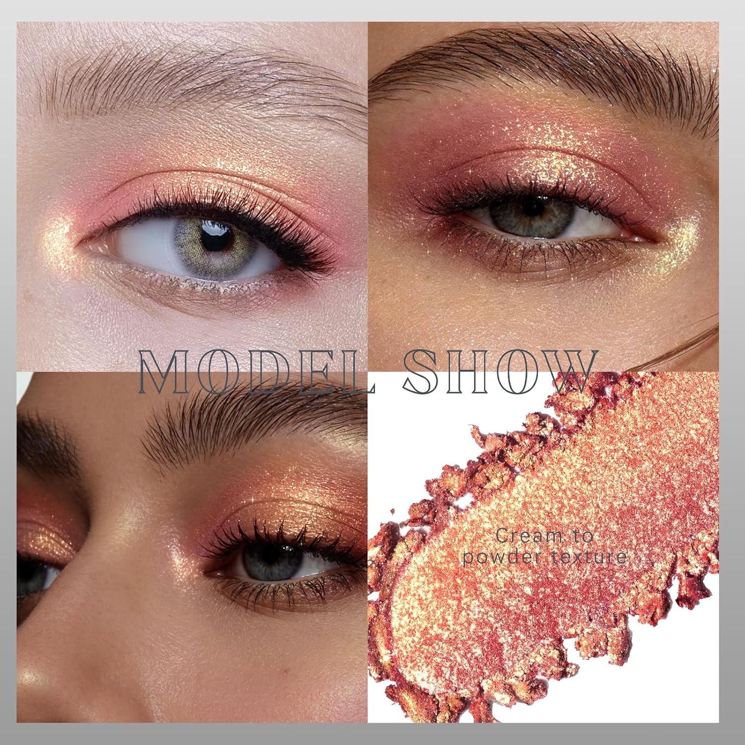 Noerrors Burgundy Gold Holographic Pigmented Glitter Eyeshadow, Duochrome Half Magic Metallic Red Eye Shadow Palette, Waterproof Sparkly Multichrome Iridescent Shimmer sombras para ojos for Women - Image 4