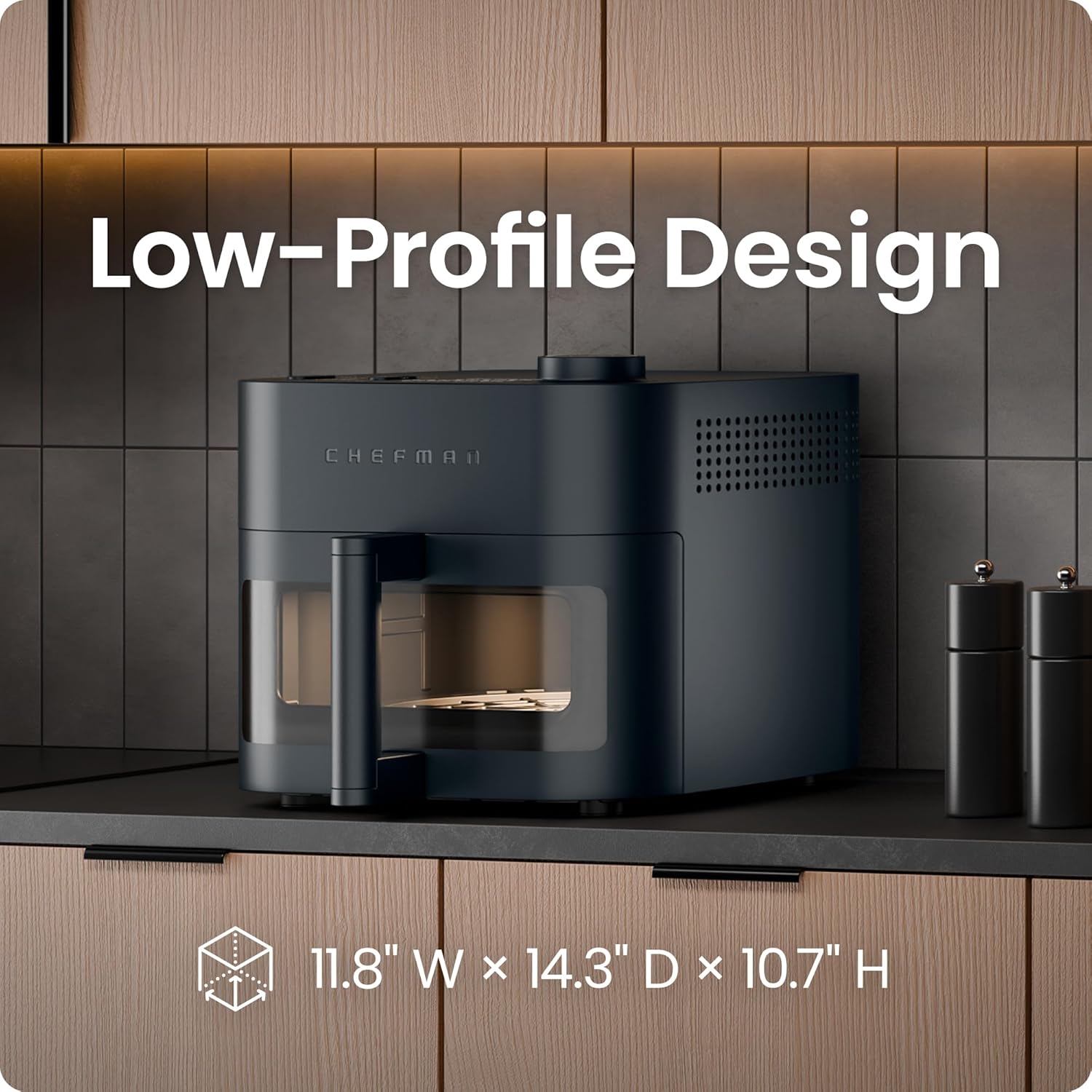 Chefman Crispinator Air Fryer 6-in-1 with 8 Qt capacity, 450°F Max Temp with TurboFry Pro Technology for Fast and Even Results, Viewing Window, Nonstick Ceramic Basket - Image 9