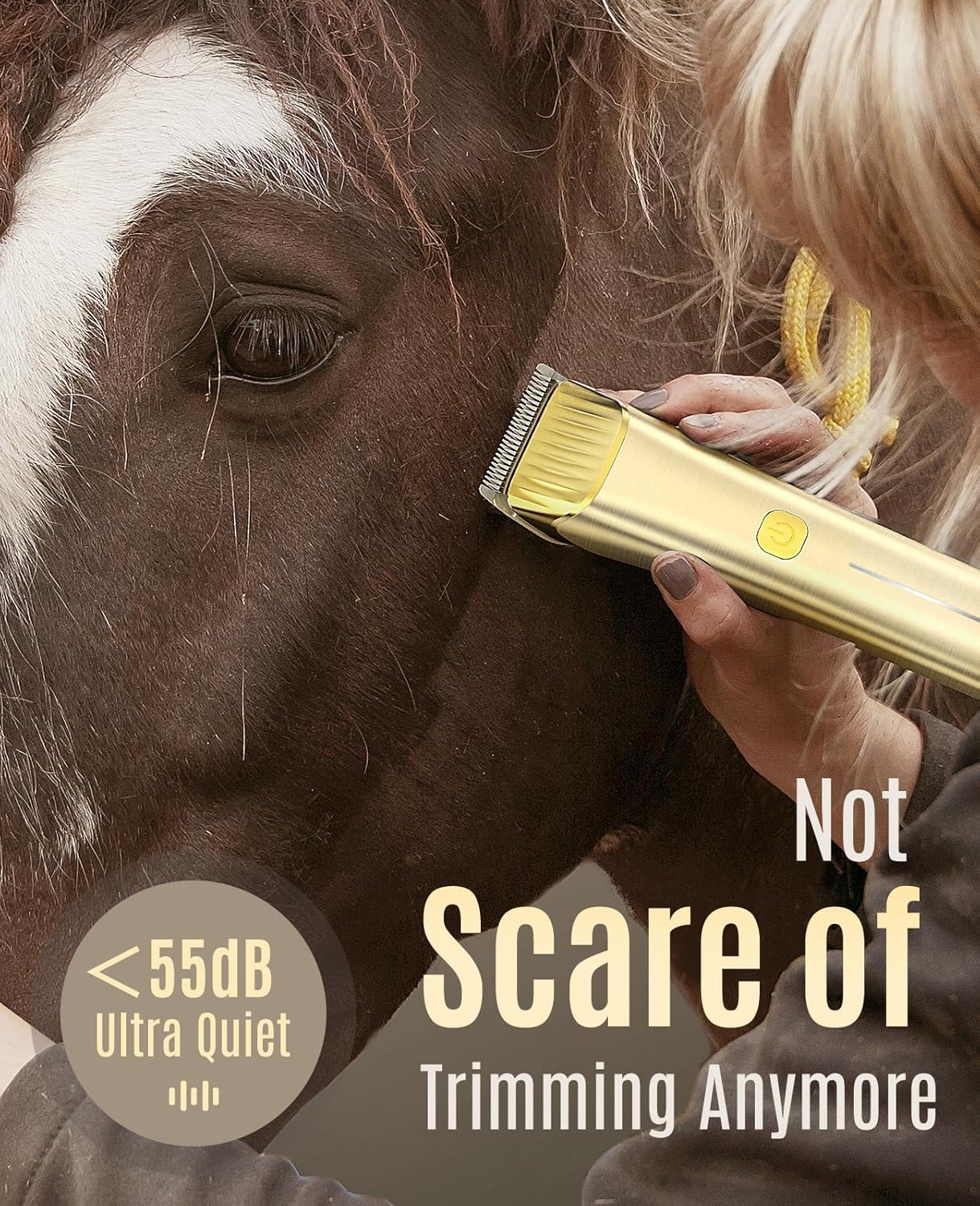 oneisall Cordless Horse Clippers,Low Noise 2 Speed Grooming Clippers,Horse Trimmer Shaver Kit for Matted Long Hair,Detachable Stainless Steel Blade Grooming Kit for Thick Coat - Image 3