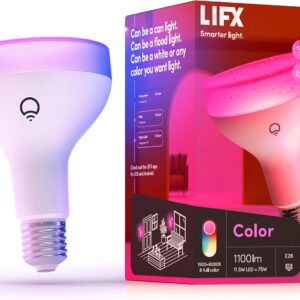 LIFX Color, 1100 lumens BR30 E26, Wi-Fi Smart LED Light Bulb, Billions of Colors And Whites, No bridge Required, Compatible With Alexa, Hey Google, HomeKit And Siri, Multicolor (1-Pack)