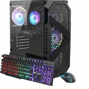STGAubron Gaming PC Desktop Computer, Intel Core i7-6700 up to 4.0G, GeForce RTX 3060 12G, 32GB DDR4, 1TB SSD, WiFi 6, BT 5.0, RGB Fan x6, Windows 11 Home