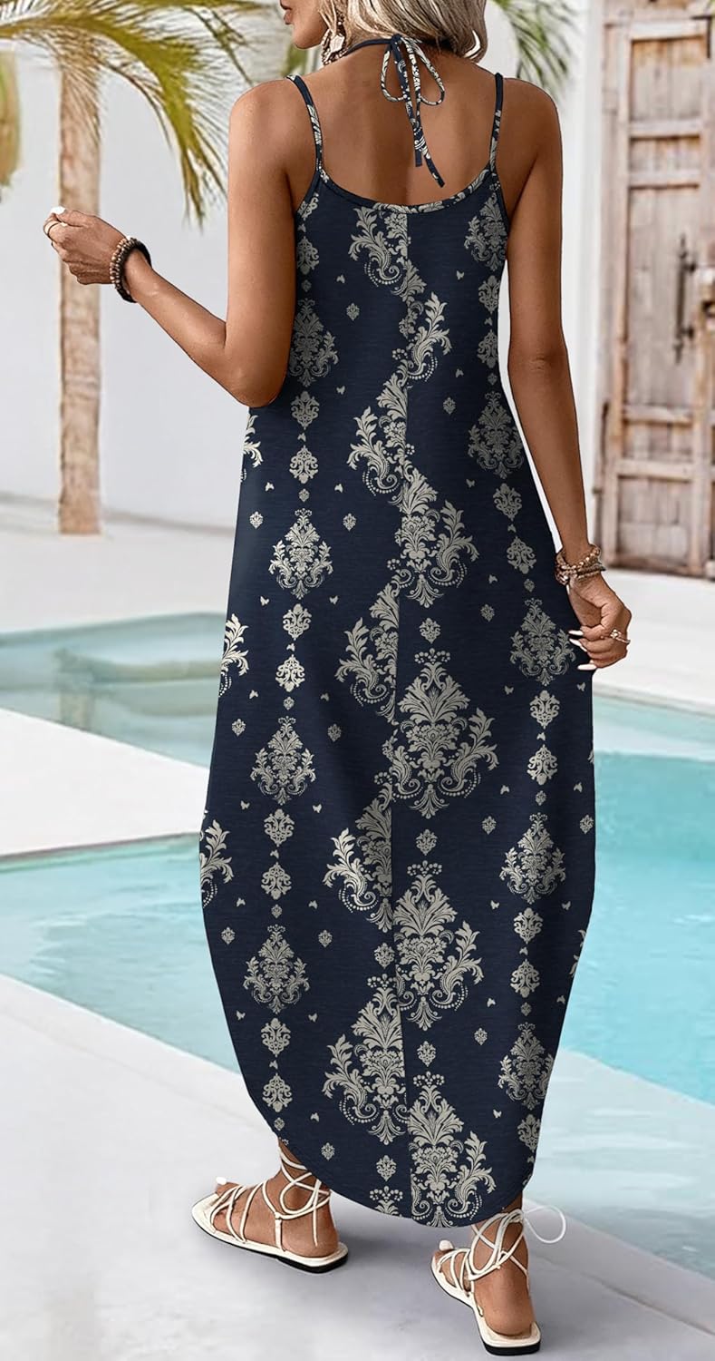 WIHOLL Summer Dresses for Women 2026 Maxi Dress Boho Halter Dress Sundresses Beach Vacation Clothes Travel Outfits - Image 5