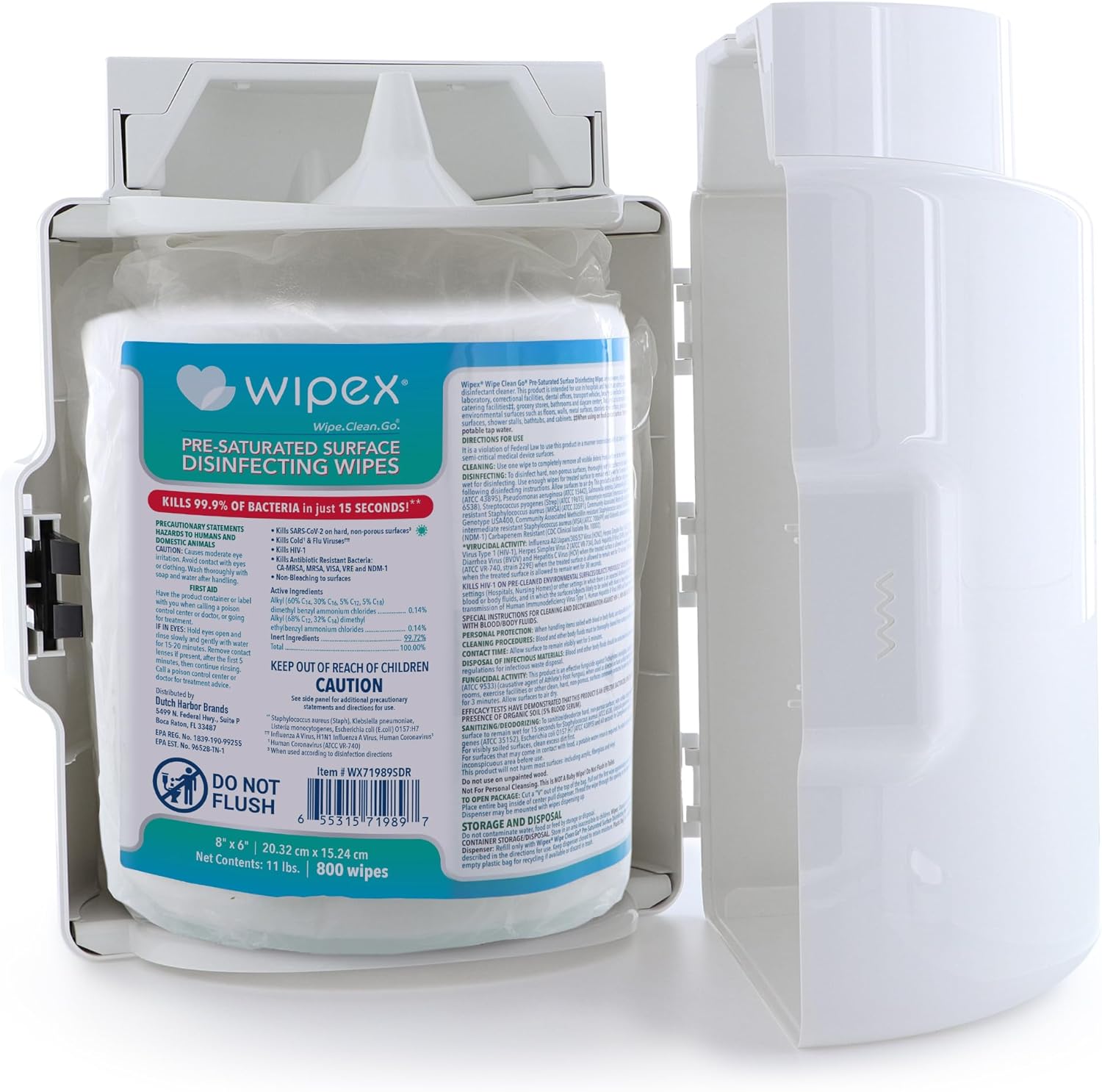 Wipex Disinfecting Surface Wipes - EPA Registered Gym Equipment Cleaner Refills, Safely Kill Germs in 15 Seconds, 800ct Gym Sanitizing Wipes for Wall, Free Standing dispensers, Pack of 4 (3200 Wipes) - Image 8