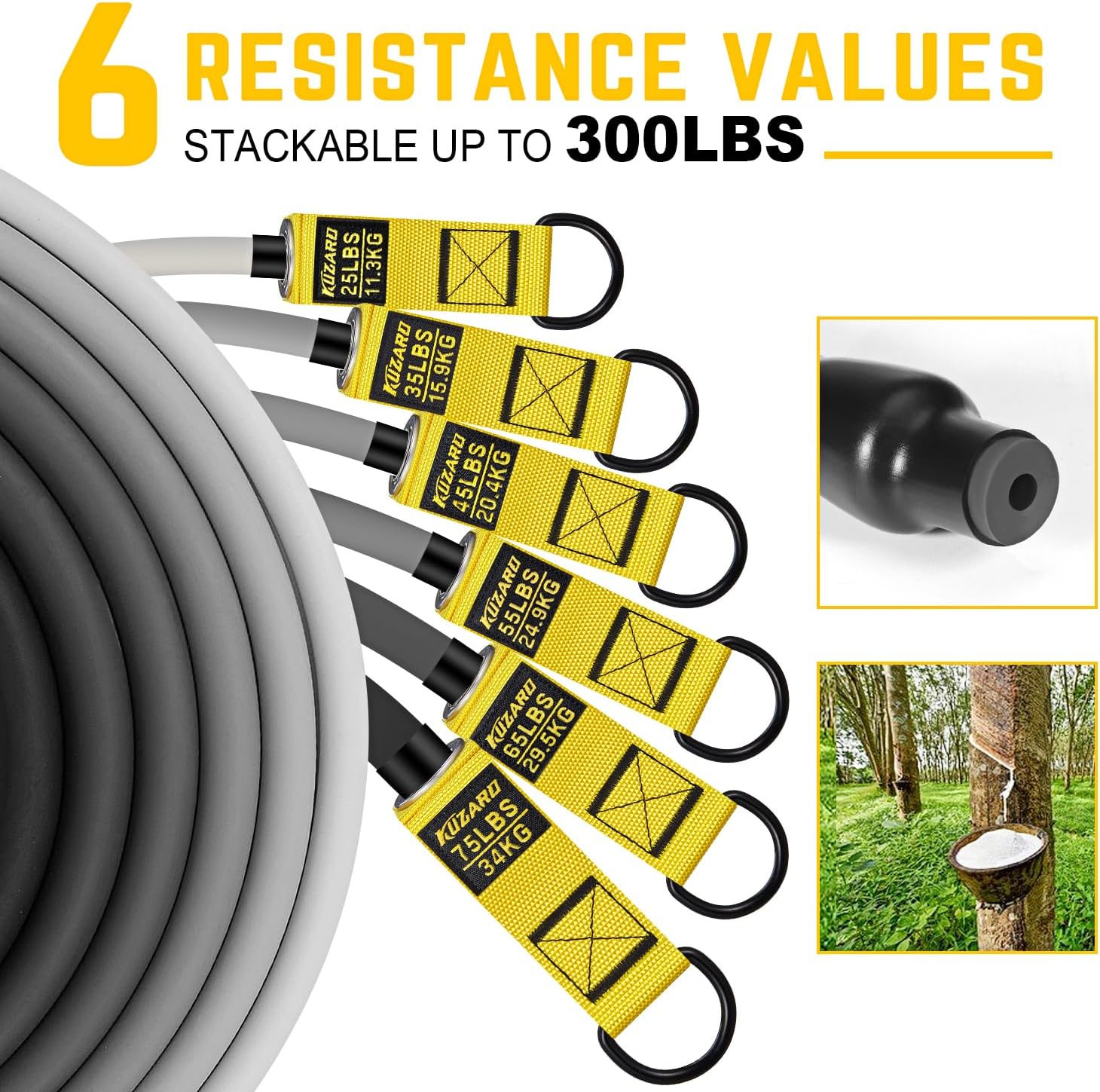 Heavy Resistance Bands for Working Out, 300lbs/360lbs Heavy Exercise Bands with Handles, Resistance Bands for Men, Weight Bands Set for Muscle Training, Strength, Yoga, Home Workout Equipment - Image 2