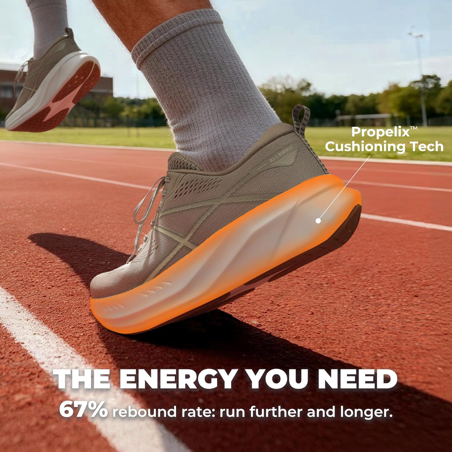 Men's Road Running Shoes Cushion Tennis Shoes Non-Slip Comfortable Lightweight Gym Workout Athletic Arch Support Walking Sneakers Active5K - Image 5