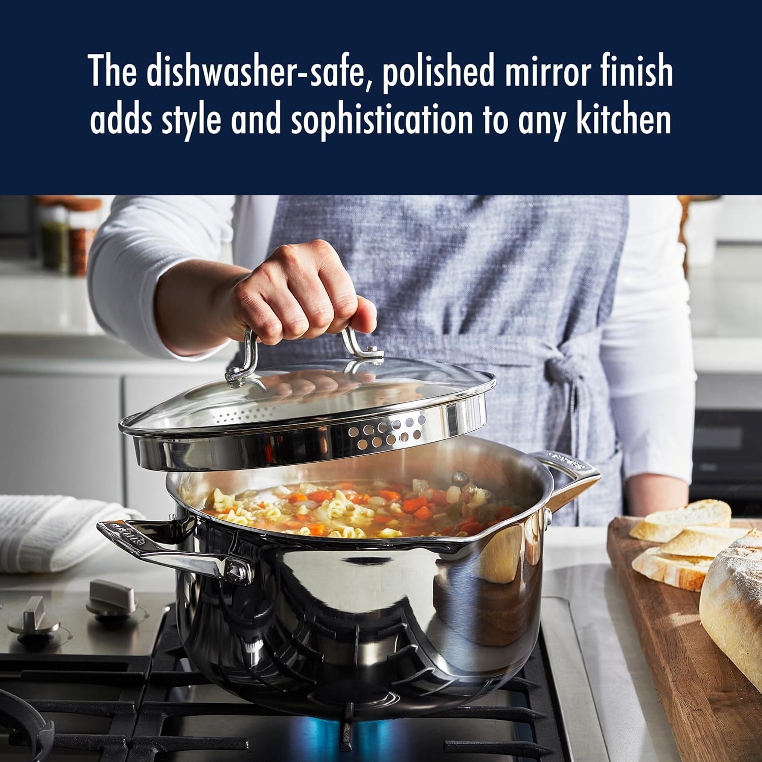 HENCKELS Clad H3 10-pc Induction Pot and Pan Set, Stainless Steel, Durable and Easy to clean - Image 4