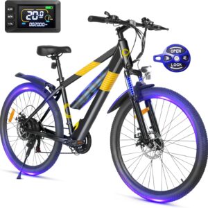 Electric Bike for Adults,26″ E-Bike with 700W Peak Motor 21-Speed,Up to 50 Miles Removable Battery,Front Fork Suspension Dual Disc Brakes,Ebikes for Adults Commute Mountain All Terrain