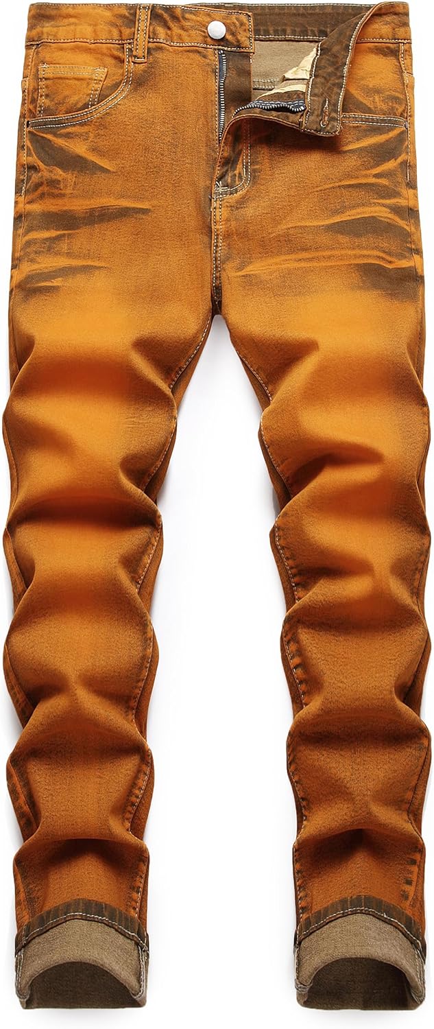 Men's Slim Fit Stretch Jean Blue Or Black Comfortable Soft Ripped Pants Demin