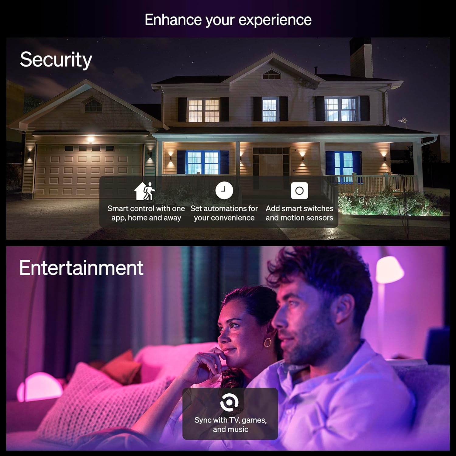 Philips Hue Essential Smart LED A19 Bulb, White and Color Ambiance, E26 Base, 8.8W, 2200K-6500K, 800 Lumens, Dimmable, Works with Alexa, Google, and Apple Home, 4-Pack - Image 7