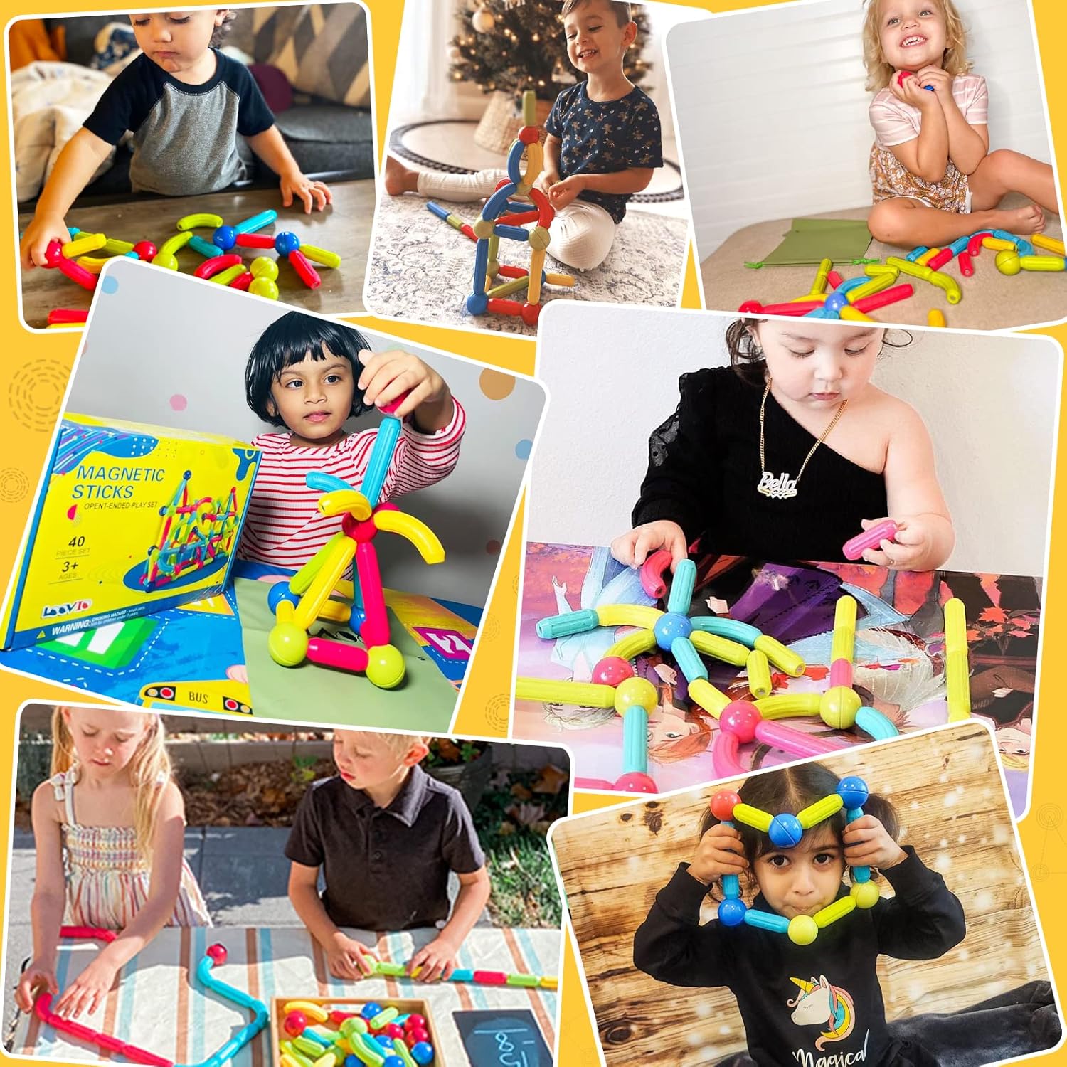 Magnet Toys for 3 Year Old Boys & Girls, Montessori Toys for Toddlers Kids, Magnetic Blocks Building DIY Learning Educational Toys Gift- Starter Set - Image 3